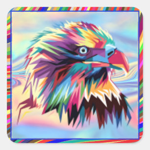Steenarend Geometrisch Prismatisch Ontwerp-80590 Vierkante Sticker