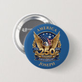 Steenarend Goud 250 Jaar Jubileum Aangepaste Naam Ronde Button 5,7 Cm (Voorkant /achterkant)