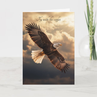 Steenarend Gouden Zonsopgang Inspirerende Spreuk Feestdagen Kaart