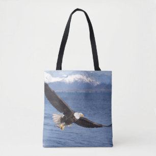 steenarend, Haliaeetus leucocephalus, in vlucht 4 Tote Bag