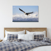 Steenarend in vlucht, Haliaeetus leucocephalus, 4 Canvas Afdruk (Insitu (Slaapkamer))