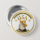 Steenarend Koning VS Halve Millenniumviering Ronde Button 7,6 Cm (Voorkant /achterkant)