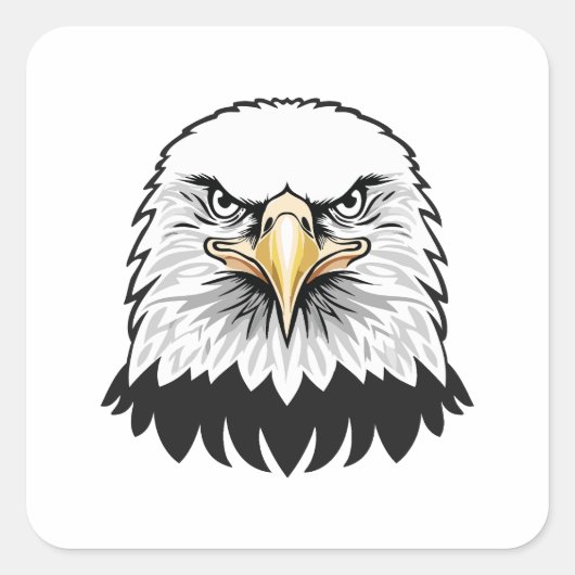 Steenarend kop vierkante sticker (Voorkant)