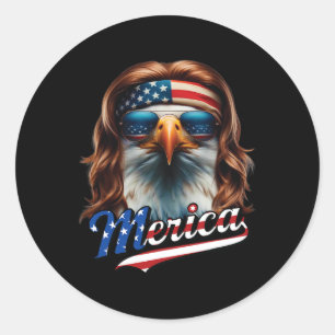 Steenarend Merica 4 juli arendsierel grap man Ronde Sticker