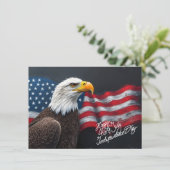 Steenarend met Amerikaanse vlag 4 juli-kunst (Staand voorkant)