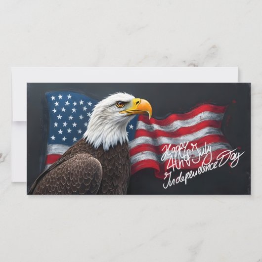 Steenarend met Amerikaanse vlag 4 juli-kunst (Voorkant)