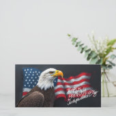 Steenarend met Amerikaanse vlag 4 juli-kunst (Staand voorkant)