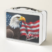 Steenarend met Amerikaanse vlag 4 juli-kunst (Achterkant)