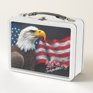 Steenarend met Amerikaanse vlag 4 juli-kunst