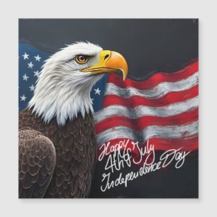 Steenarend met Amerikaanse vlag 4 juli-kunst
