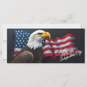Steenarend met Amerikaanse vlag 4 juli-kunst