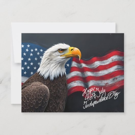 Steenarend met Amerikaanse vlag 4 juli-kunst (Voorkant)