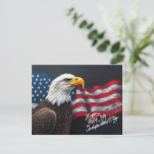 Steenarend met Amerikaanse vlag 4 juli-kunst (Staand voorkant)