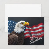 Steenarend met Amerikaanse vlag 4 juli-kunst (Voorkant / Achterkant)