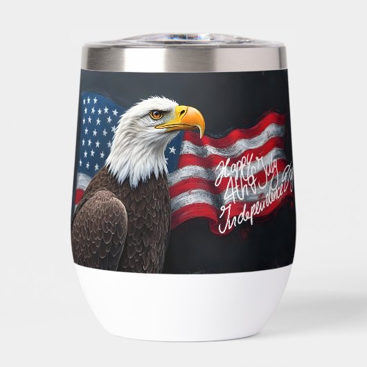 Steenarend met Amerikaanse vlag 4 juli-kunst (Voorkant)
