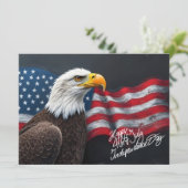 Steenarend met Amerikaanse vlag 4 juli-kunst (Staand voorkant)