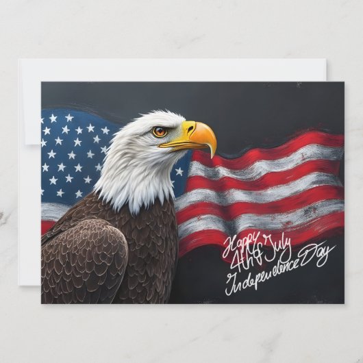 Steenarend met Amerikaanse vlag 4 juli-kunst (Voorkant)