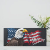 Steenarend met Amerikaanse vlag 4 juli-kunst (Staand voorkant)
