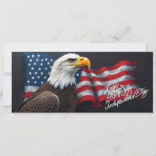 Steenarend met Amerikaanse vlag 4 juli-kunst