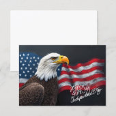 Steenarend met Amerikaanse vlag 4 juli-kunst (Voorkant / Achterkant)