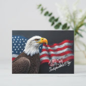 Steenarend met Amerikaanse vlag 4 juli-kunst (Staand voorkant)