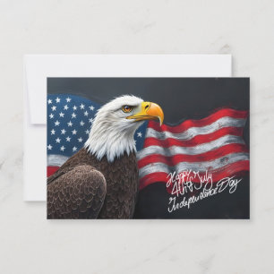 Steenarend met Amerikaanse vlag 4 juli-kunst