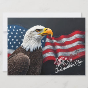Steenarend met Amerikaanse vlag 4 juli-kunst