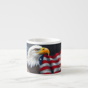 Steenarend met Amerikaanse vlag 4 juli-kunst Espresso Kop