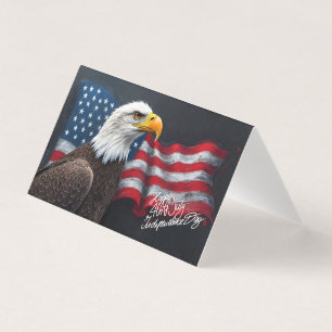 Steenarend met Amerikaanse vlag 4 juli-kunst Kaart