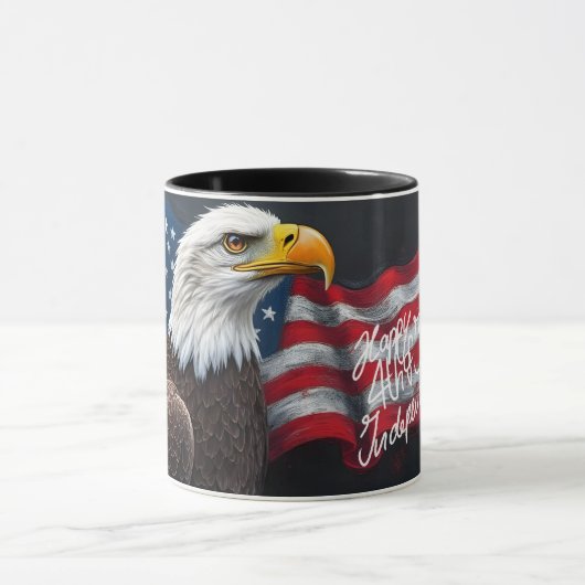 Steenarend met Amerikaanse vlag 4 juli-kunst Mok (Midden)