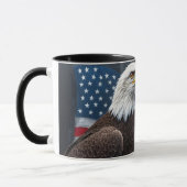 Steenarend met Amerikaanse vlag 4 juli-kunst Mok (Links)