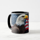 Steenarend met Amerikaanse vlag 4 juli-kunst Mok (Voorkant links)