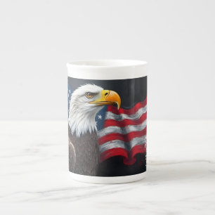 Steenarend met Amerikaanse vlag 4 juli-kunst Porselein Kop