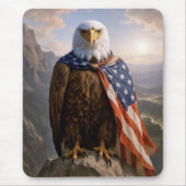 Steenarend met Amerikaanse vlag mantel Muismat (Voorkant)