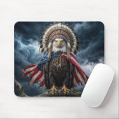 Steenarend met Amerikaanse vlag  Muismat (Met muis)