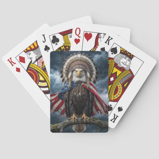 Steenarend met Amerikaanse vlag Pokerkaarten (Achterkant)