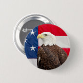 Steenarend met de Amerikaanse vlag Ronde Button 5,7 Cm (Voorkant /achterkant)