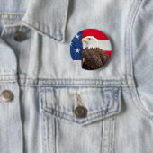 Steenarend met de Amerikaanse vlag Ronde Button 5,7 Cm (In situ)