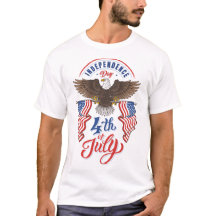 Steenarend met vlaggen 4 juli T-shirt