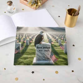 Steenarend op een marmeren grafsteen voor een begr gastenboek