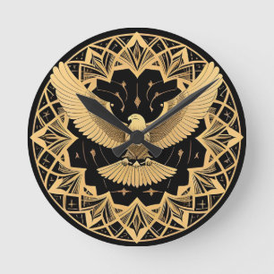 Steenarend op Geometrische Mandala Ronde Klok