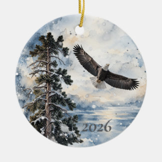 Steenarend Sneeuwengel Watercolor Hanger 2026 Keramisch Ornament