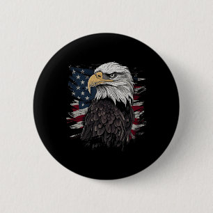 Steenarend USA Amerikaanse Vlag Patriottisch Grafi Ronde Button 5,7 Cm