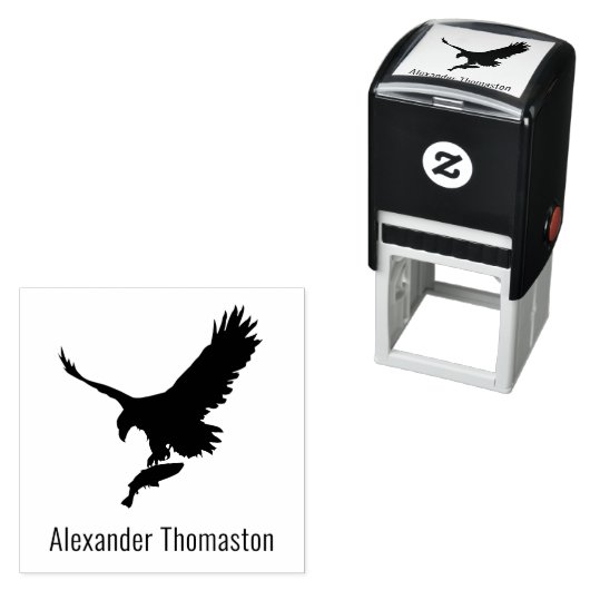 Steenarend vliegend met prooi Silhouette #2 Naam Zelfinktende Stempel (In situ)