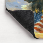 Steenarend vliegt met Amerikaanse vlag Muismat (Hoek)