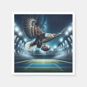 Steenarend vliegt met een voetbal servet