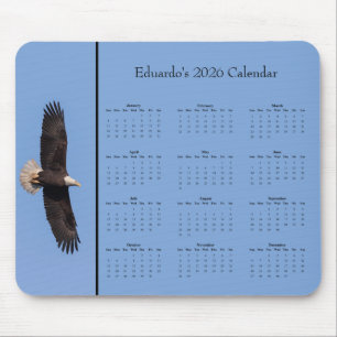 Steenarend: Volledig jaar 2026 kalender aanpassen Muismat