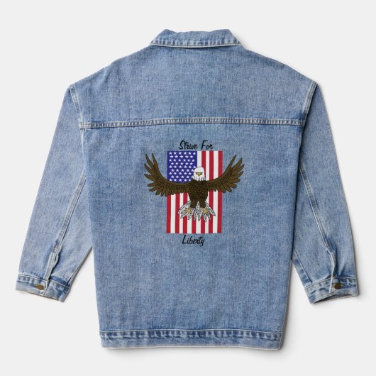 Steenarend VS-vlag Streven naar vrijheid Denim Jacket (Achterkant)