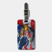 Steenarend Wolf Amerikaanse Vlag Bagagelabel (Voorkant verticaal)