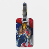 Steenarend Wolf Amerikaanse Vlag Bagagelabel (Achterkant verticaal)